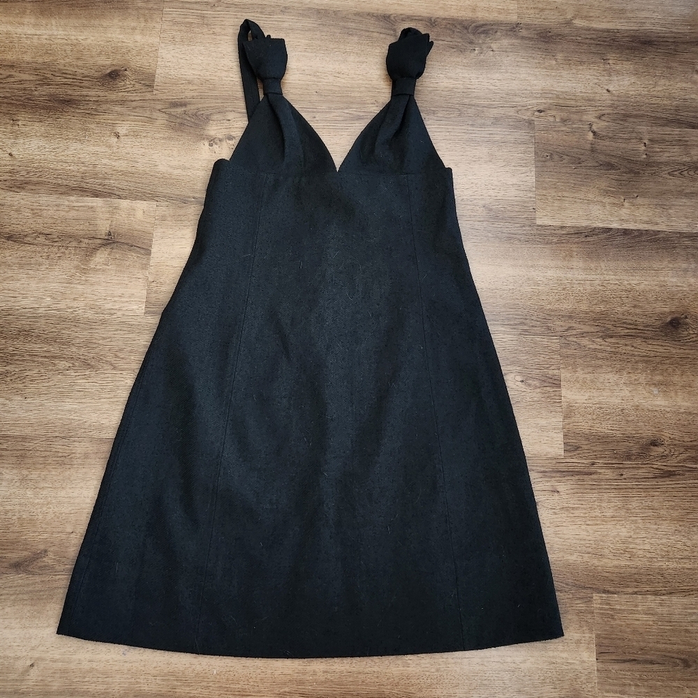 Flared Dress With Bow Straps Black Size 8